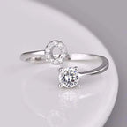 Shining Rhinestone New Fashion Initial Alphabet Opening Charm Jewelry Ring O