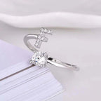 Shining Rhinestone New Fashion Initial Alphabet Opening Charm Jewelry Ring F