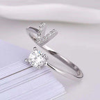 Shining Rhinestone New Fashion Initial Alphabet Opening Charm Jewelry Ring V