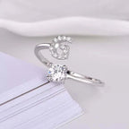 Shining Rhinestone New Fashion Initial Alphabet Opening Charm Jewelry Ring G