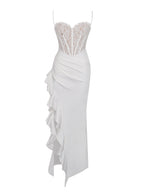 Junia White Lace Charming Corset Maxi Dress Dresses
