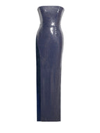Ramona Navy Sequin Strapless Graceful High Slit Maxi Dress Dresses