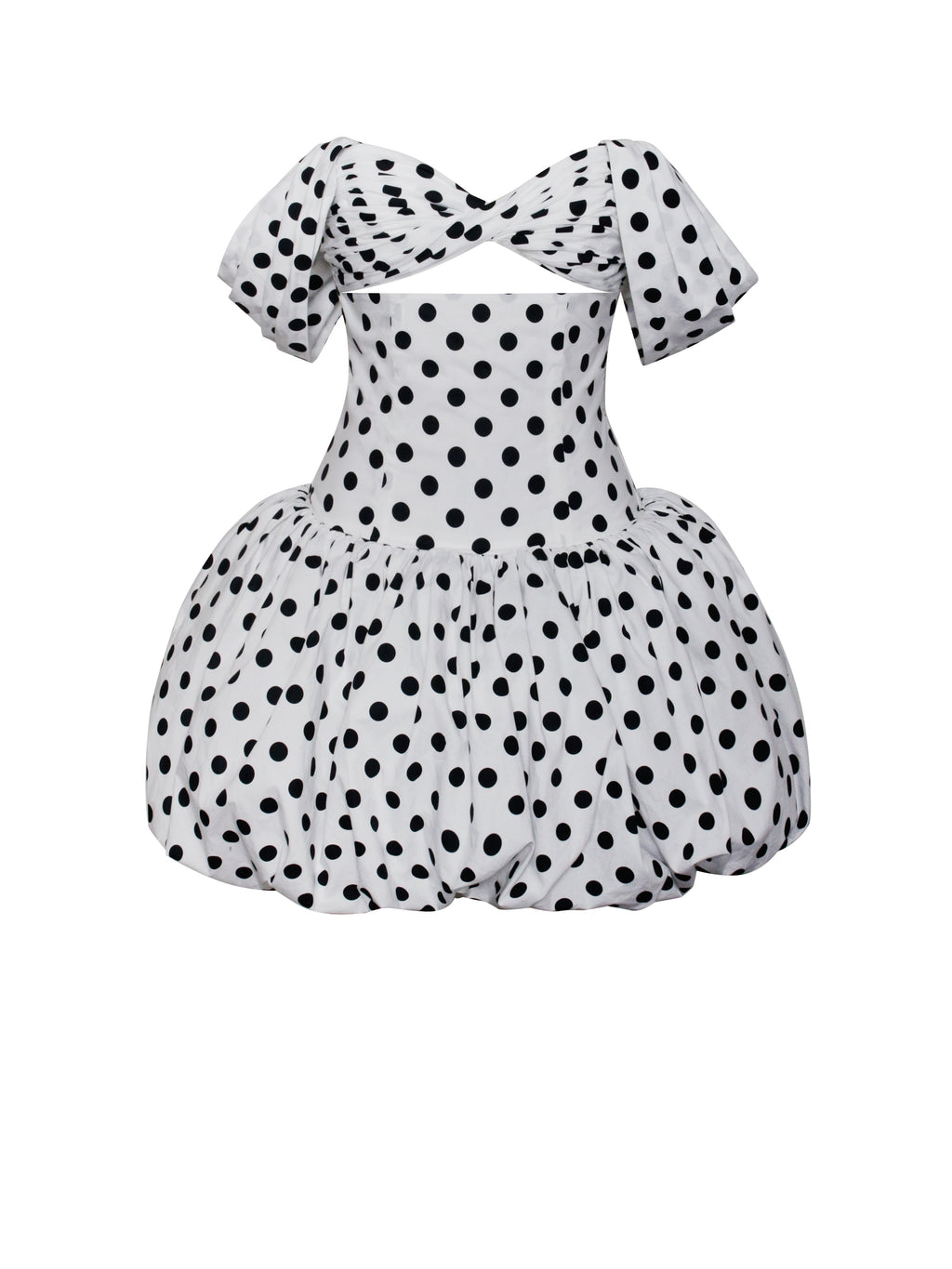 Umika Polka Dots Charming Bubble Hem Mini Dress Dresses