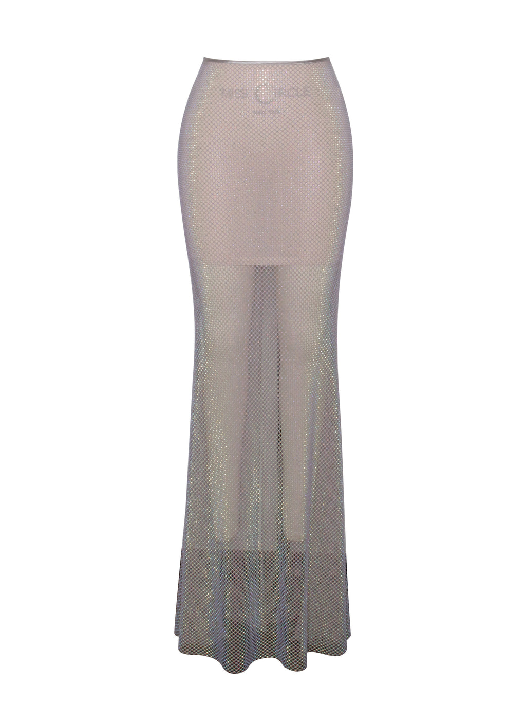 Gloria Mesh Stylish Rhinestone Maxi Skirt Bottoms