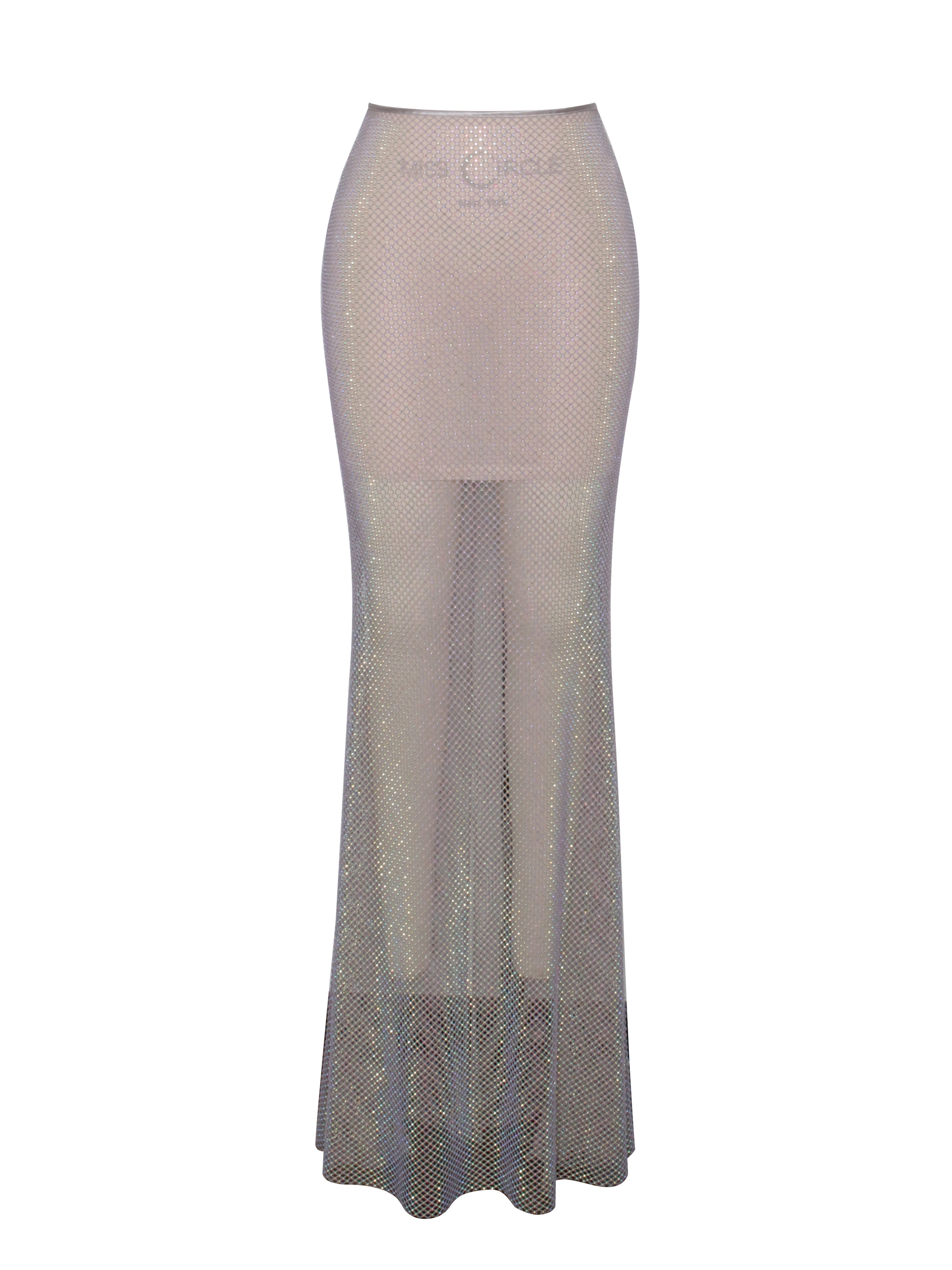 Gloria Mesh Stylish Rhinestone Maxi Skirt Bottoms