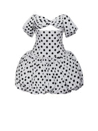 Umika Polka Dots Charming Bubble Hem Mini Dress Dresses