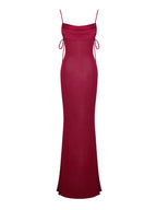 Tatiana Burgundy Rayon Charming Backless Maxi Dress Dresses