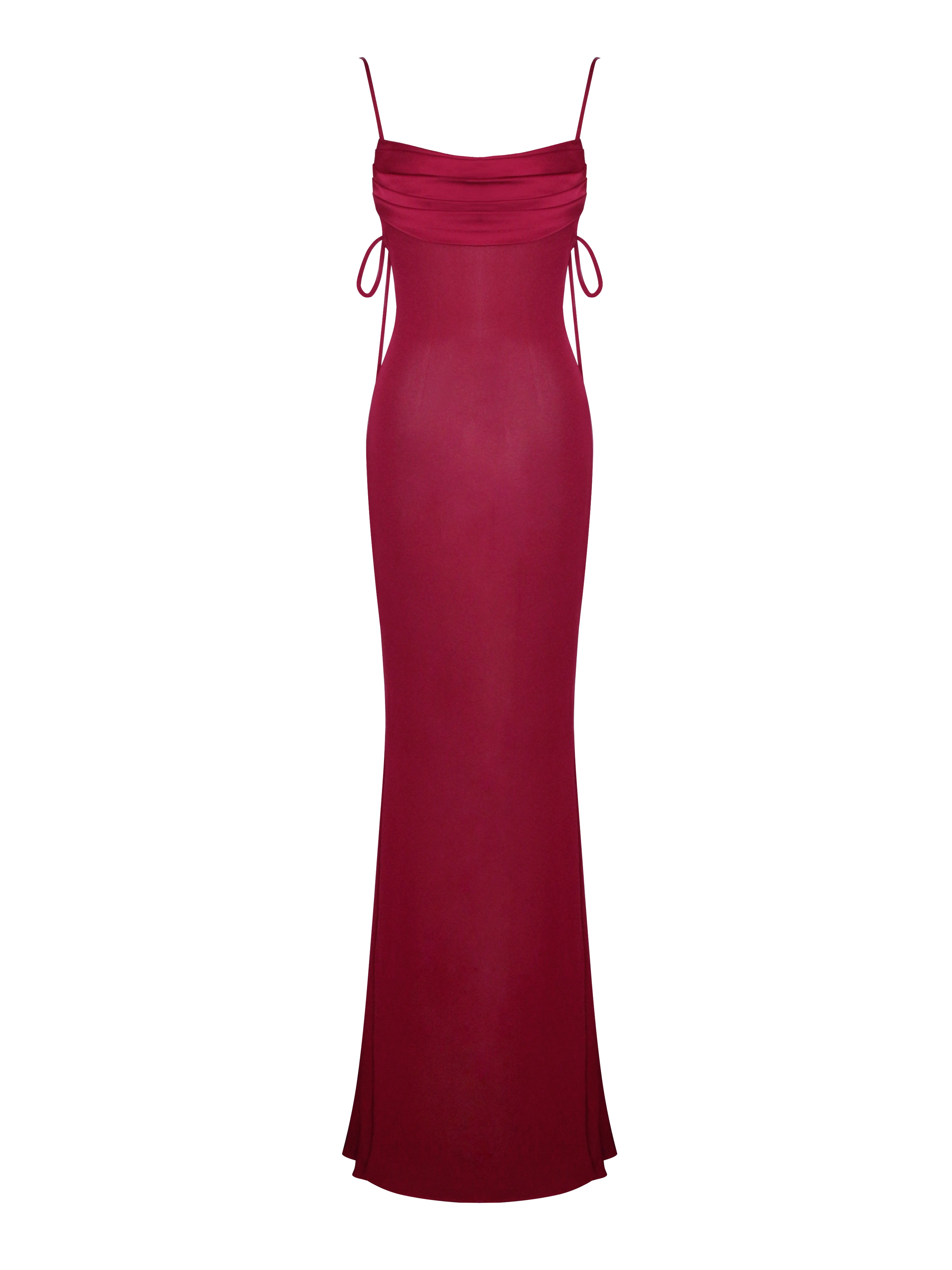 Tatiana Burgundy Rayon Charming Backless Maxi Dress Dresses