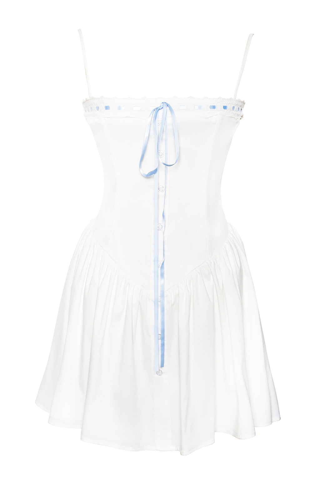 Malia Drop Waist Corset Graceful Lace Up Back Mini Dress Dresses