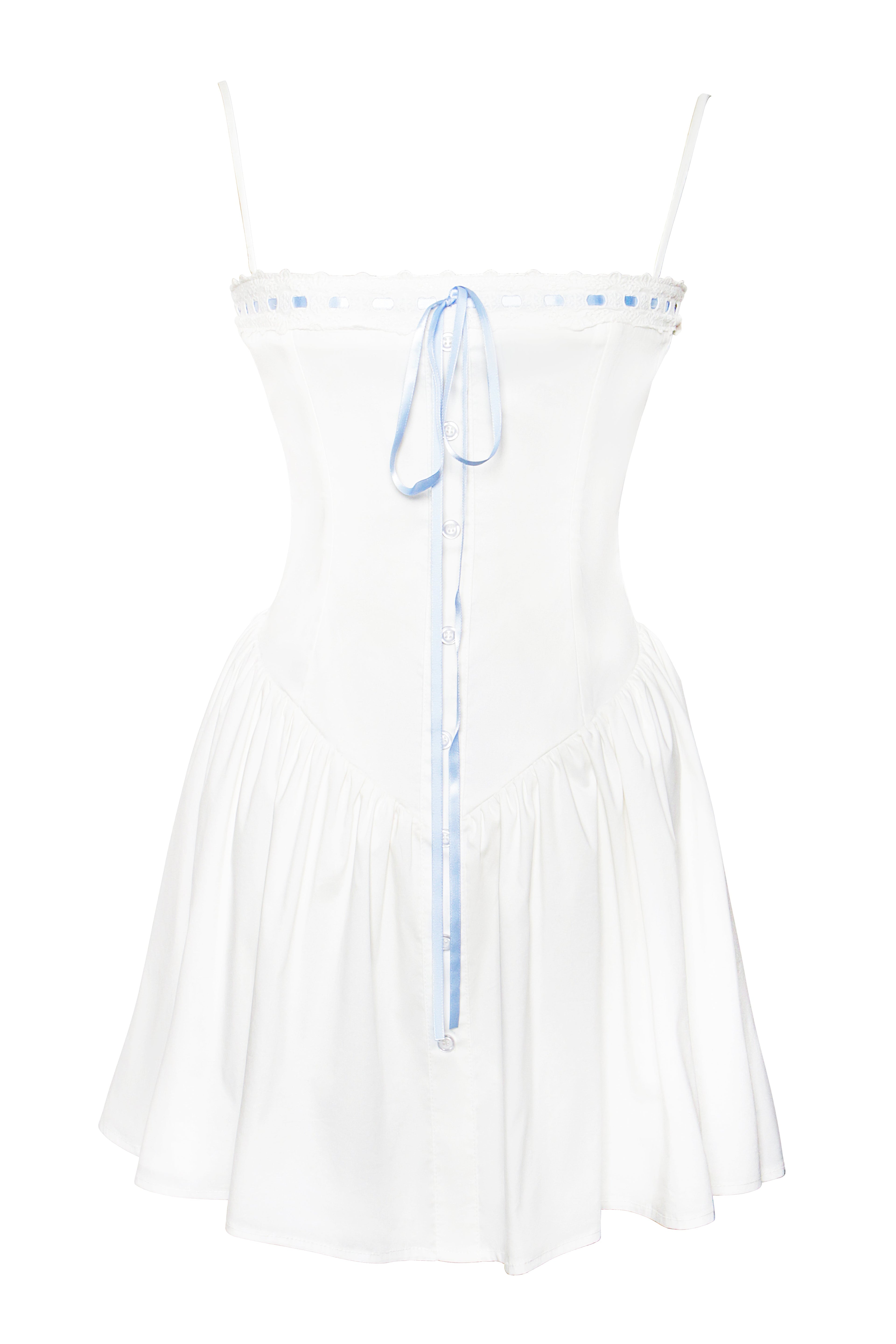 Malia Drop Waist Corset Graceful Lace Up Back Mini Dress Dresses