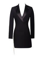 Freya Black Crystal Charming Fringe Blazer Dress Dresses