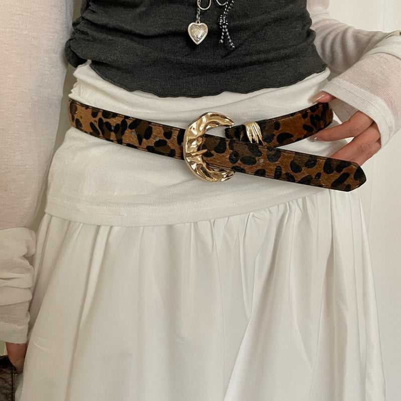 Vintage Leopard Print Waist Belt
