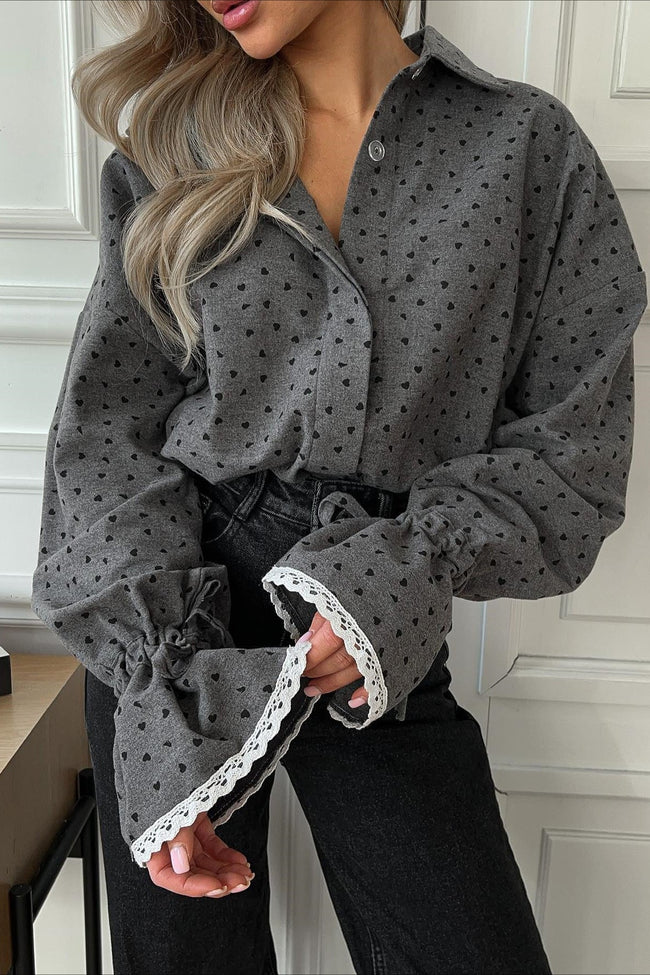 Lace Cuff Polka Dot Collar Blouse Main image