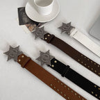 Chic Versatile Star Detail Leather Belt