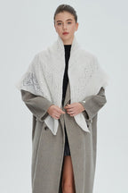 Solid Color Lace Knit Square Scarf