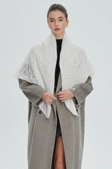 Solid Color Lace Knit Square Scarf