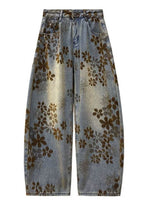 Vintage Jacquard High Rise Curved Jeans