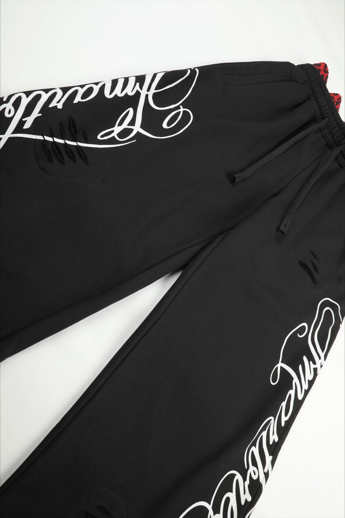 Leopard Waist Script Wide Leg Sweatpants