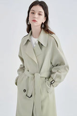 Green Midi Trench Overcoat