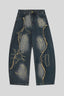 Celestial Line Embroidered Wide Leg Jeans