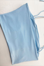 Sexy Tie Ruched Spaghetti Strap Crop Top