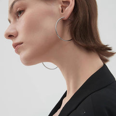 Oversized Titanium Steel Hoop Earrings