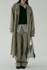 Oversized Stand Collar Long Casual Overcoat