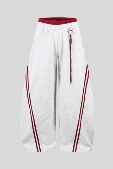 Contrast Stripe Layered Barrel Leg Sweatpants Main image