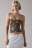 Snake Printed Strapless Tube Top