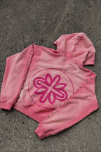 Rhinestone Graphic Zip Up Hoodie