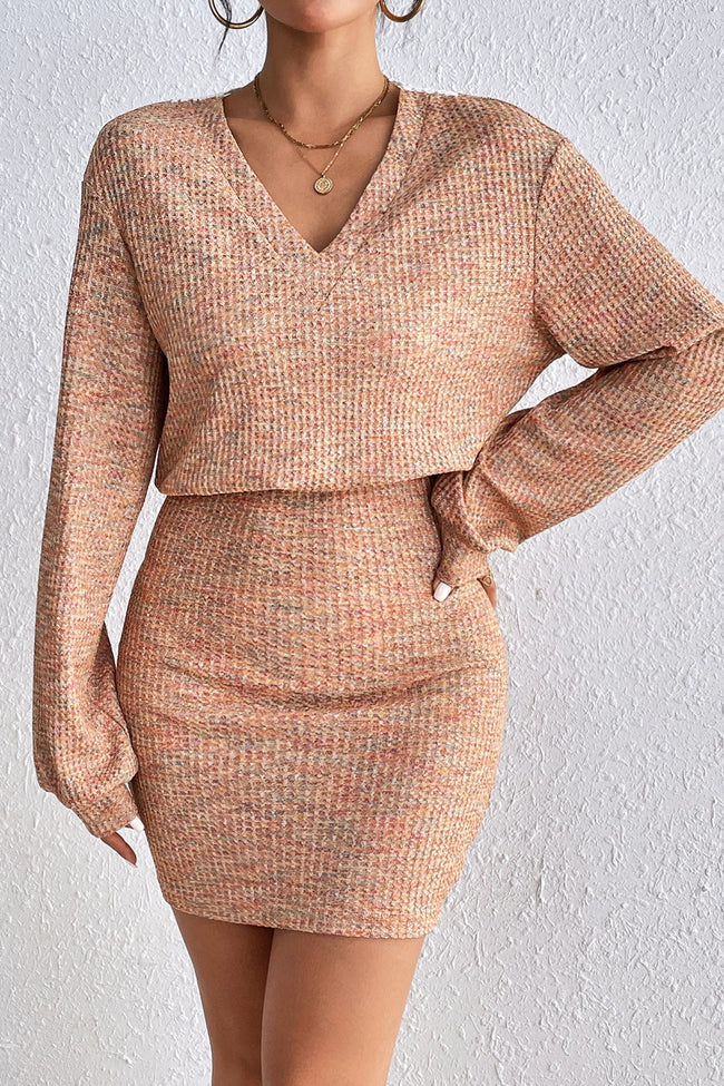 Backless Long Sleeve Knit Sweater Dress Main image