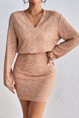 Backless Long Sleeve Knit Sweater Dress