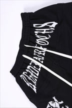 Deconstructed Typography Barrel Leg Sweatpants