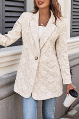 Jacquard Slim Fit Single-Button Blazer