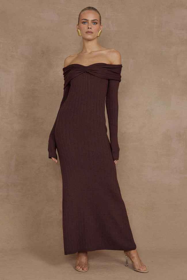 Elegant Off Shoulder Knit Sweater Dress Main image