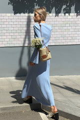 Two-Piece Bell Sleeve Knit Sweater Dress