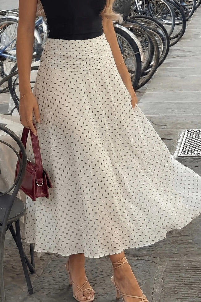 Polka Dot Sheer A-line Midi Skirt Main image