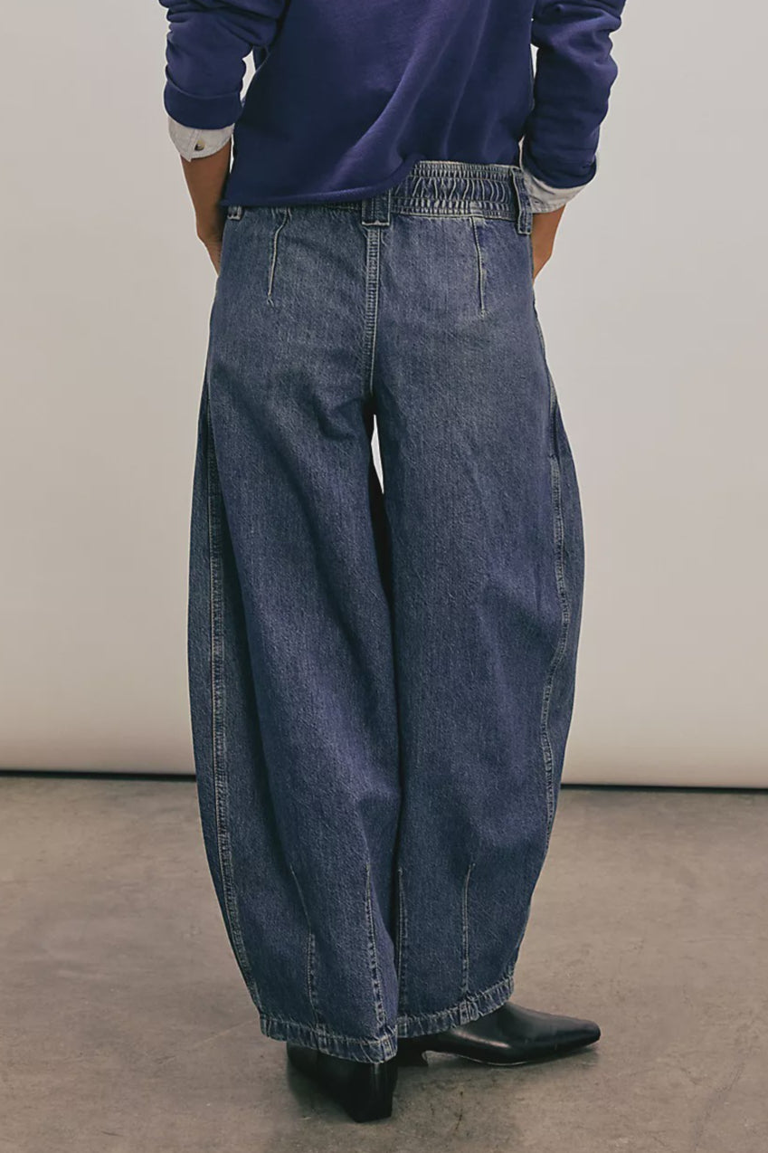 Low Rise Drawstring Relaxed Barrel Leg Jeans Secondary image