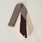 Colorblock Striped Knit Skinny Long Neck Tie Scarf