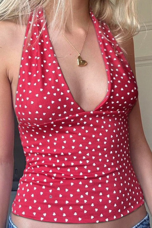 Deep V Halter Tie Backless Halter Top Main image