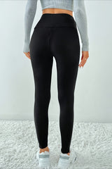 Cross Front Fleece Lined Booty Lifting Thermal Leggings
