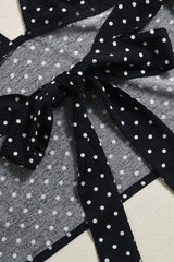 Polka Dot Backless Halter Crop Top