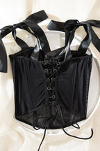 Tie Front Sequin Underwire Corset