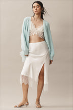 Sheer Ruffle Knit Cardigan