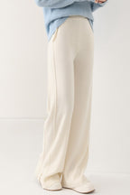 Wool Soft Straight Split Knit Pants