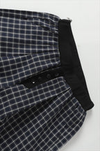 Plaid Button Front Straight Leg Pants