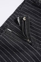 Metal Buckle Eyelet Wide Belt Denim Shorts