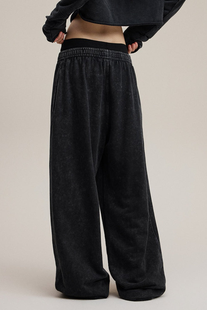 Double Waist Vintage Denim Knit Pants Secondary image