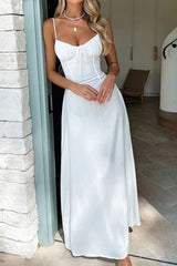 Elegant Tied Waist A Line Solid Color Prom Dress