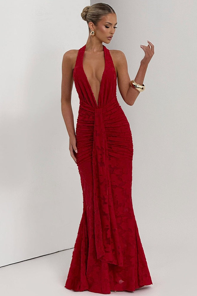 Tie Up Ruched Bodycon Party Dress Secondary image